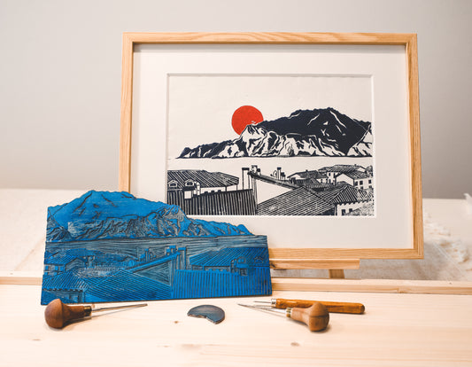 "Torbole" Linoldruck, limitierte Serie