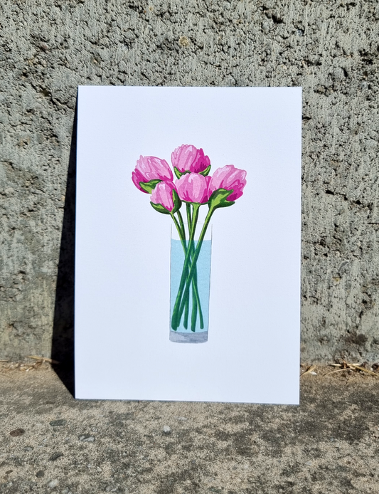 Postkarte "Pfingstrosen"