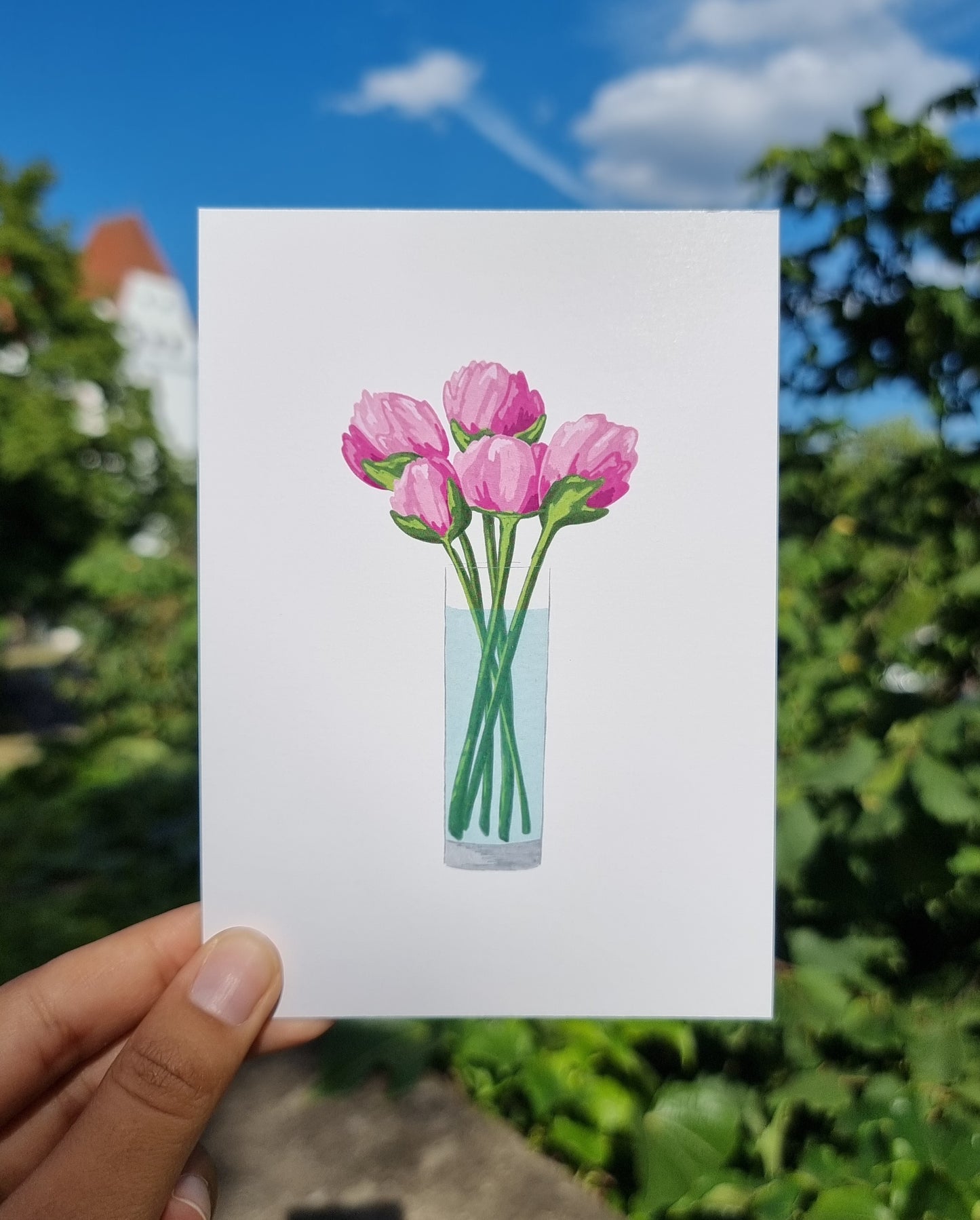 Postkarte "Pfingstrosen"