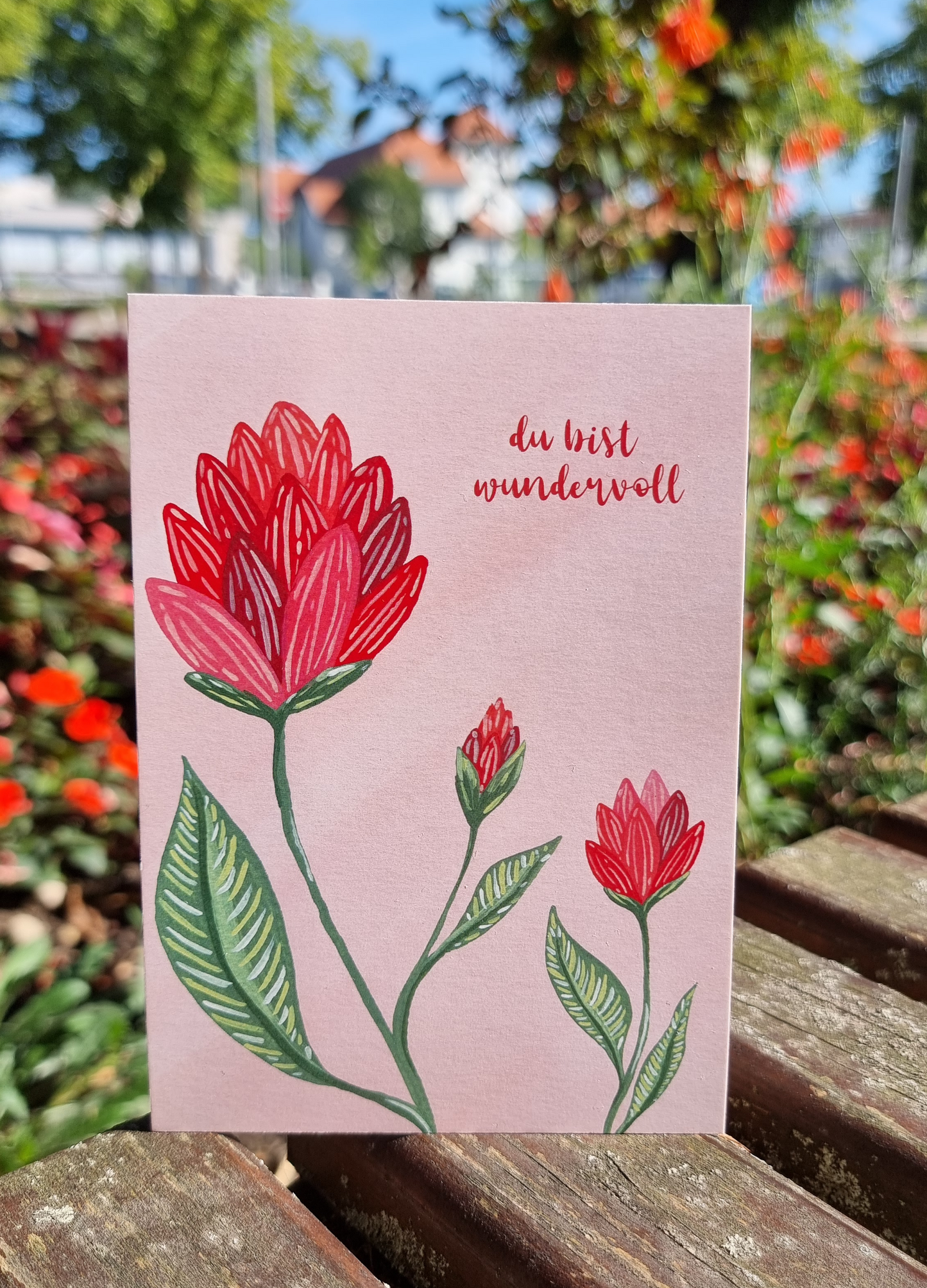 postcard "Du bist wundervoll"