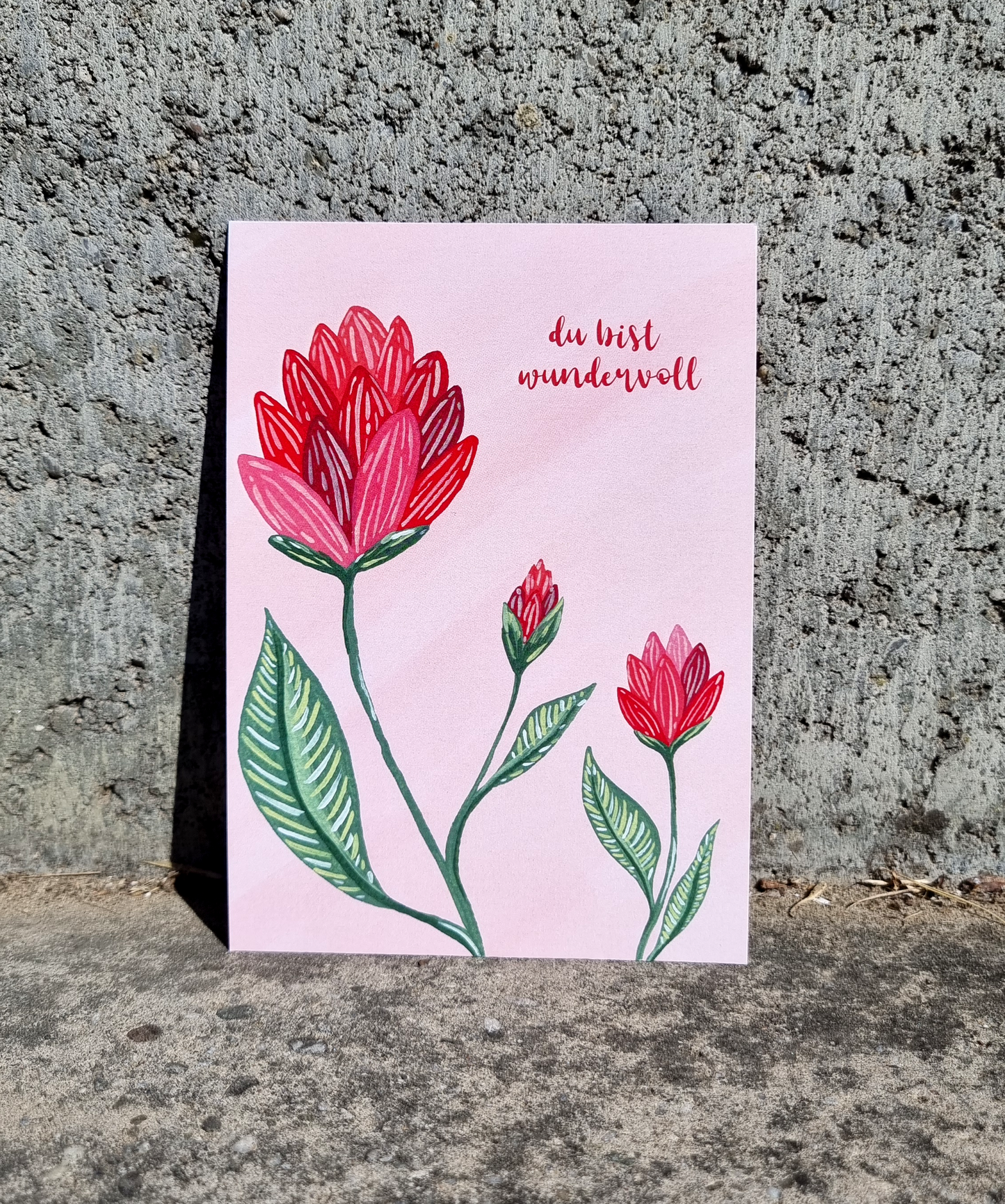 postcard "Du bist wundervoll"